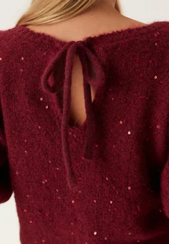 Pcmesva Ss Sequin Tie Back Knit