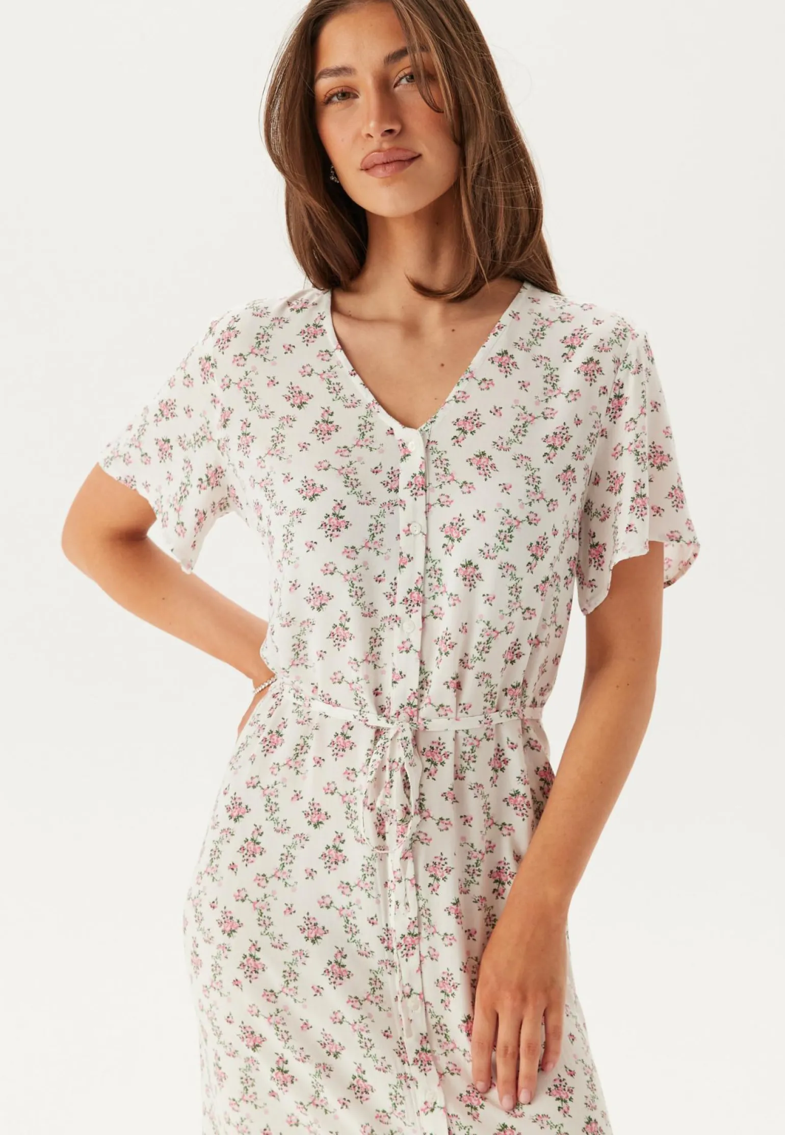 Pcnya Ss V-neck Midi Dress