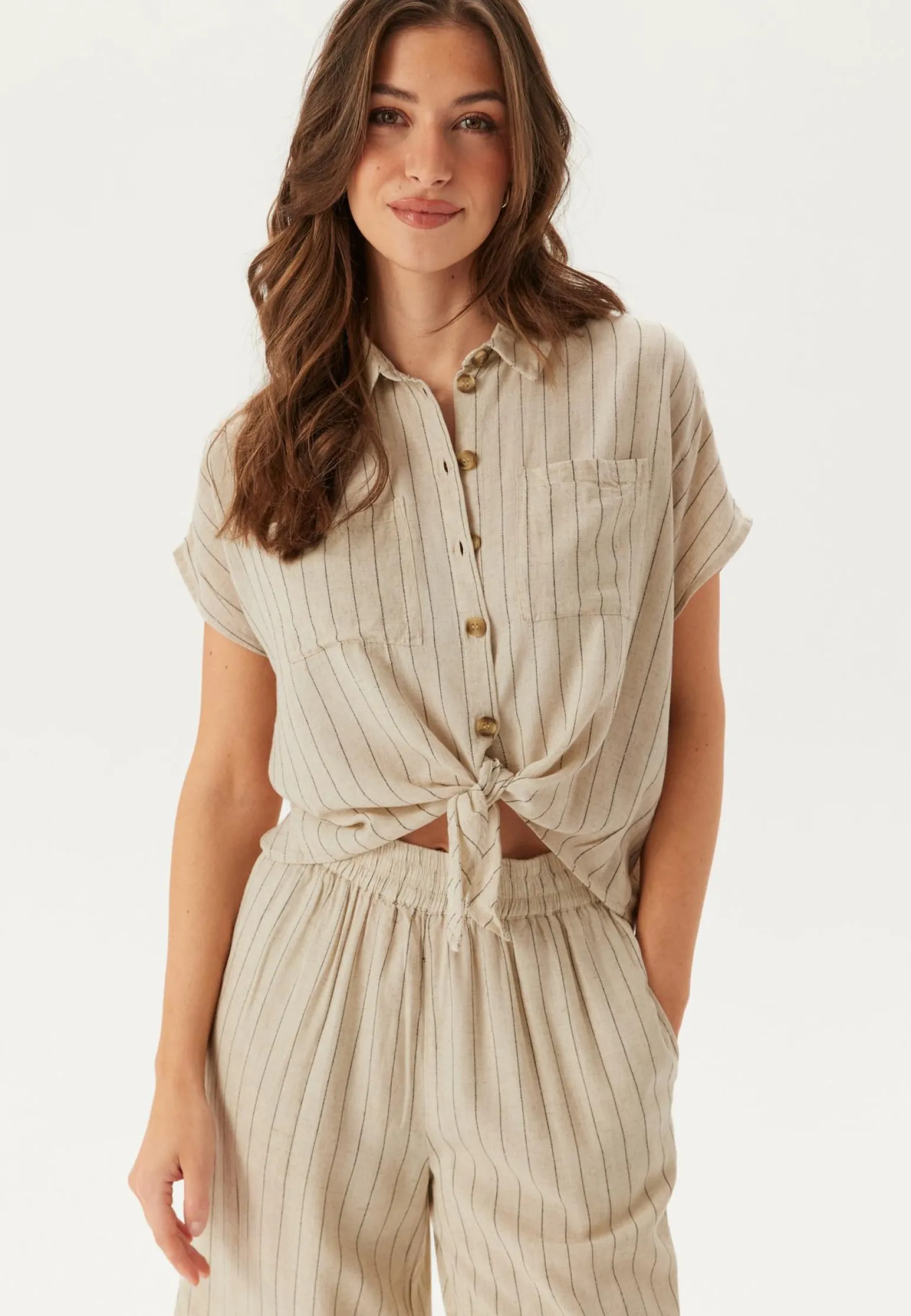 Pcpia Ss Tie Shirt Wvn Noos