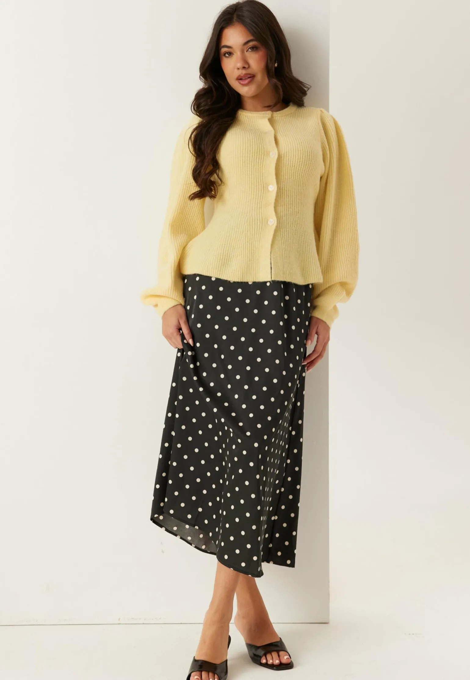 Pcsilly Ls Puff Knit Cardigan