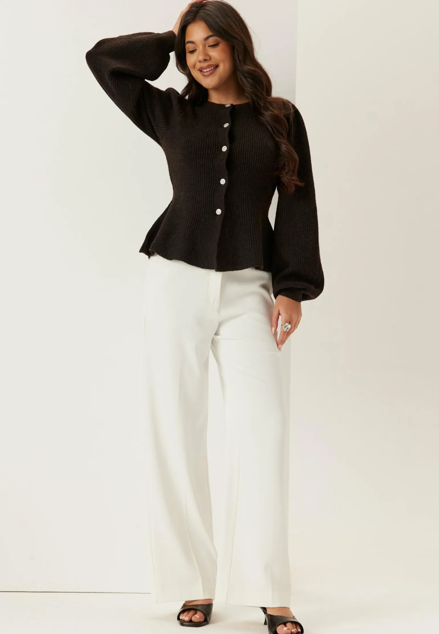 Pcsilly Ls Puff Knit Cardigan