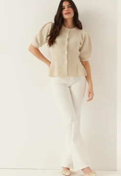 Pcsilly Ss Puff Knit Cardigan