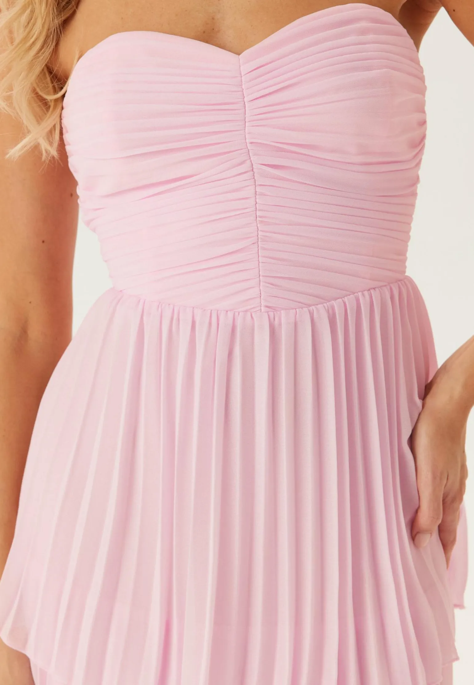Pleated Bandeau Gown