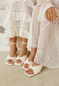 Pleated Front Heeled Sandal
