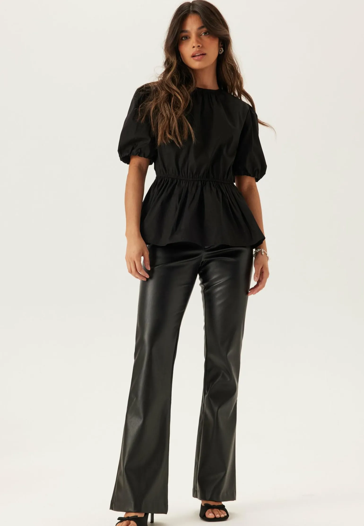 Puff Sleeve Peplum Blouse