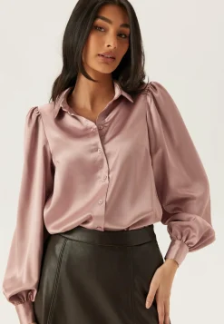 Puff Sleeve Satin Shirt