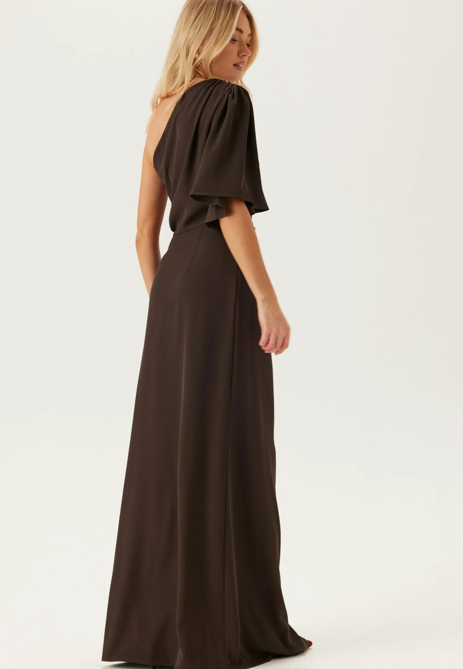 Ruched One Shoulder Gown