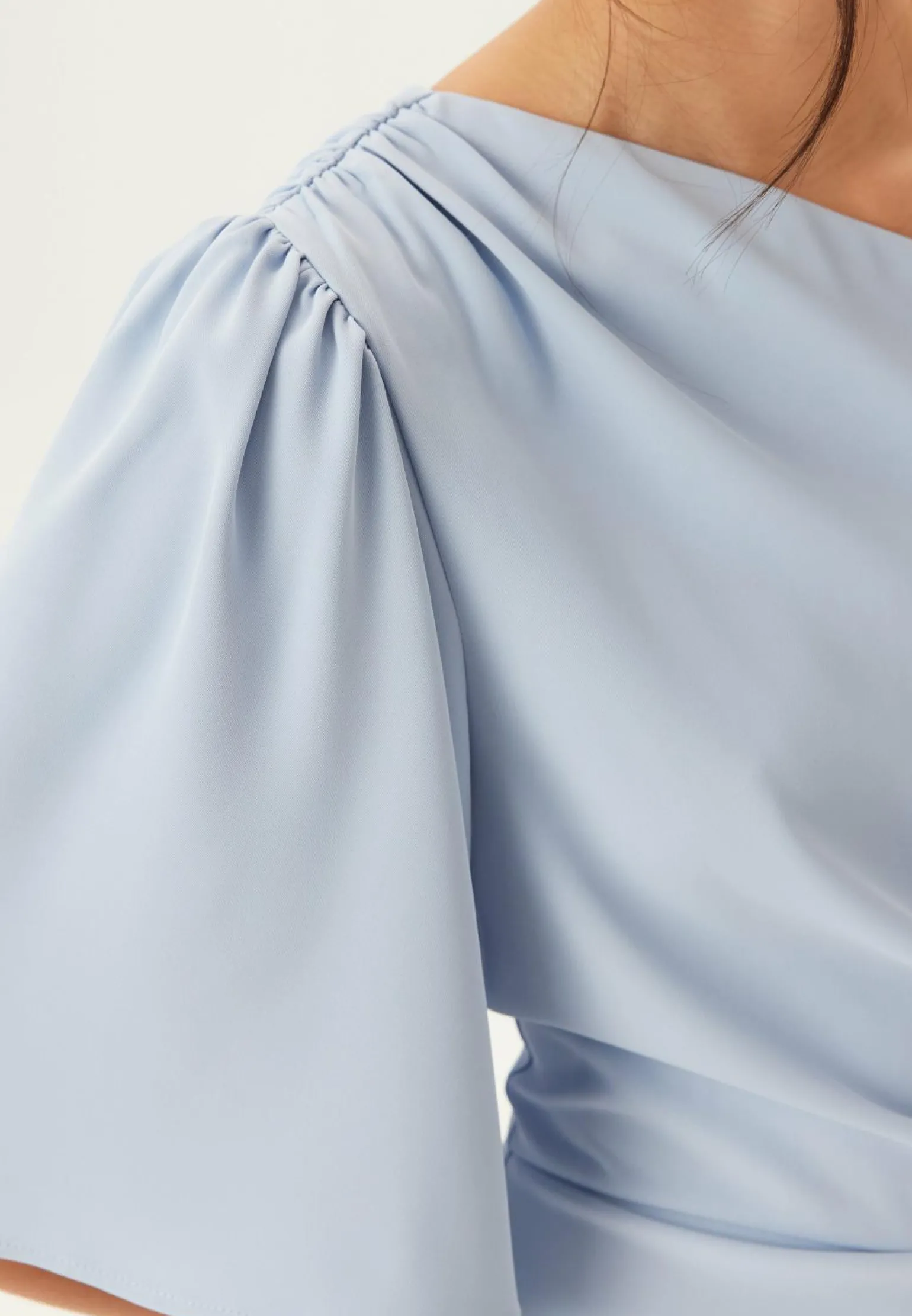 Ruched One Shoulder Gown