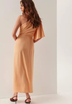 Ruched One Shoulder Midi Dress