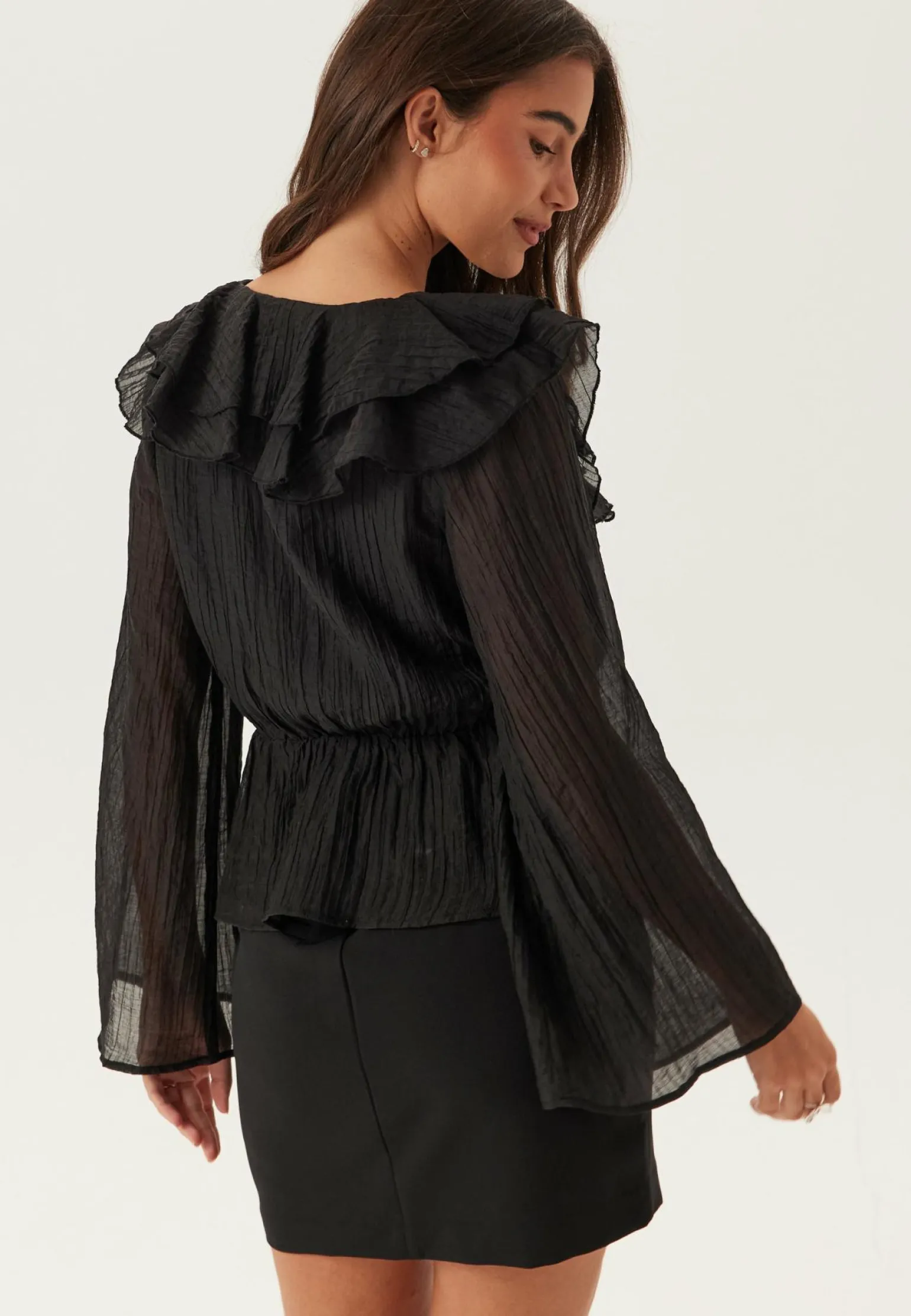 Ruffle Wide Sleeve Blouse