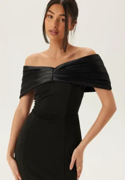 Satin Bow Off Shoulder Gown