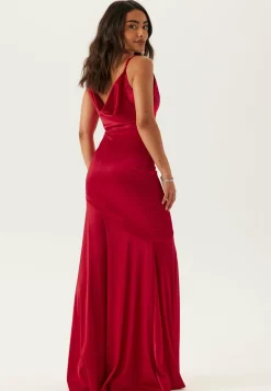 Satin Cowl Neck Maxi Dress