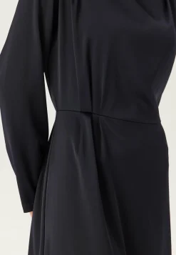 Satin Cowl Neck Midi Dress