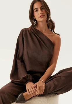 Satin One Shoulder Blouse