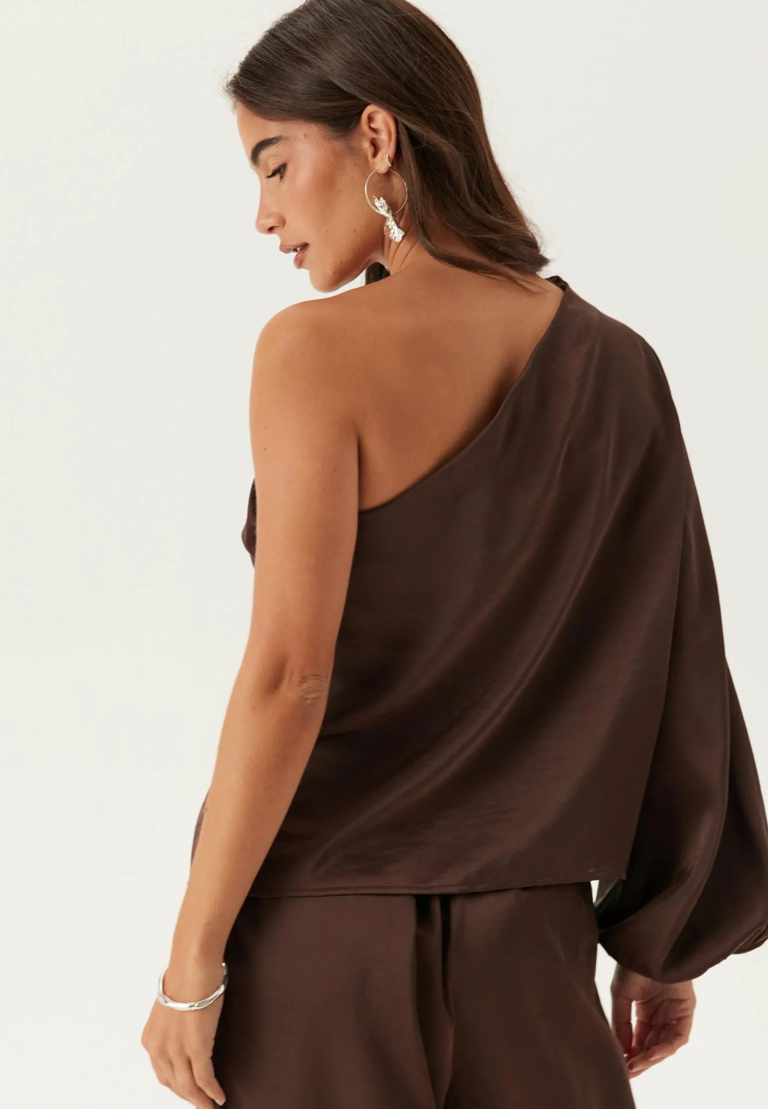 Satin One Shoulder Blouse