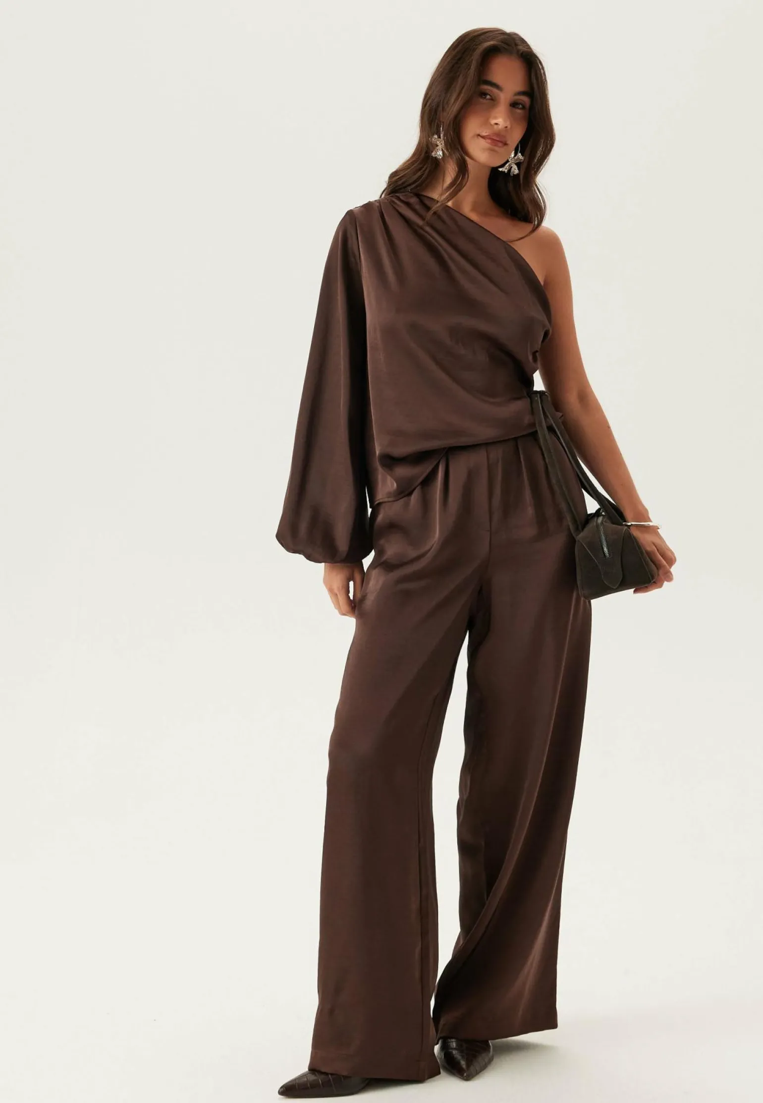 Satin One Shoulder Blouse
