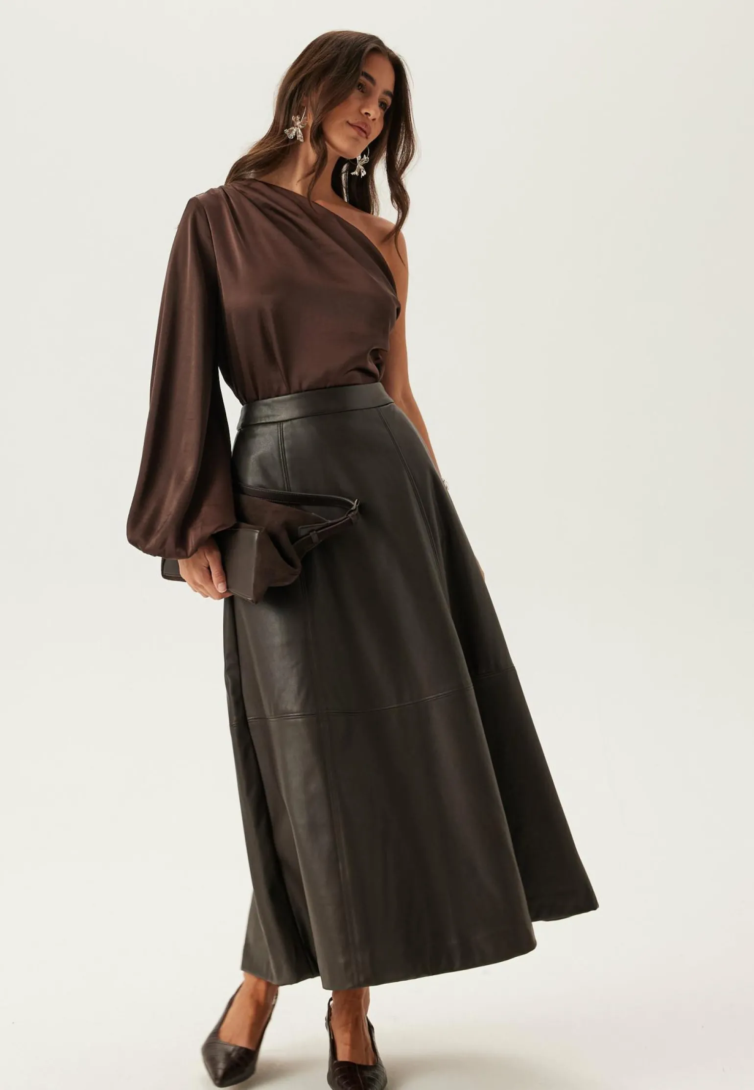 Satin One Shoulder Blouse