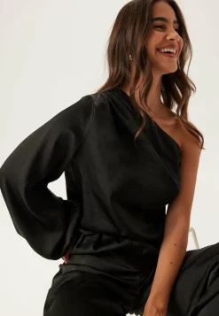 Satin One Shoulder Blouse