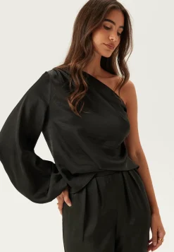 Satin One Shoulder Blouse