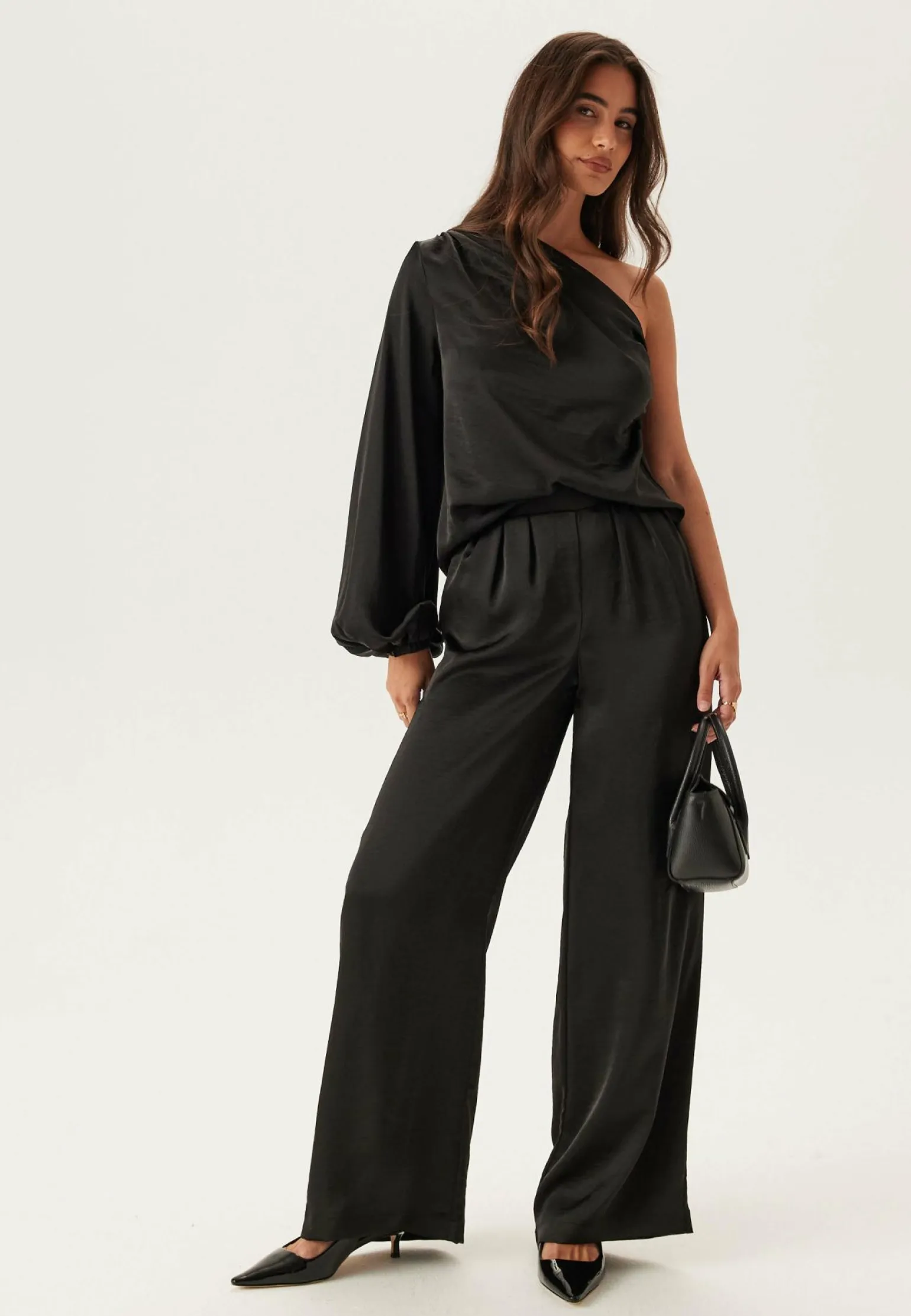 Satin One Shoulder Blouse
