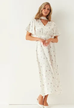 Satin Scarf Maxi Dress