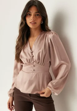 Satin V-neck Blouse