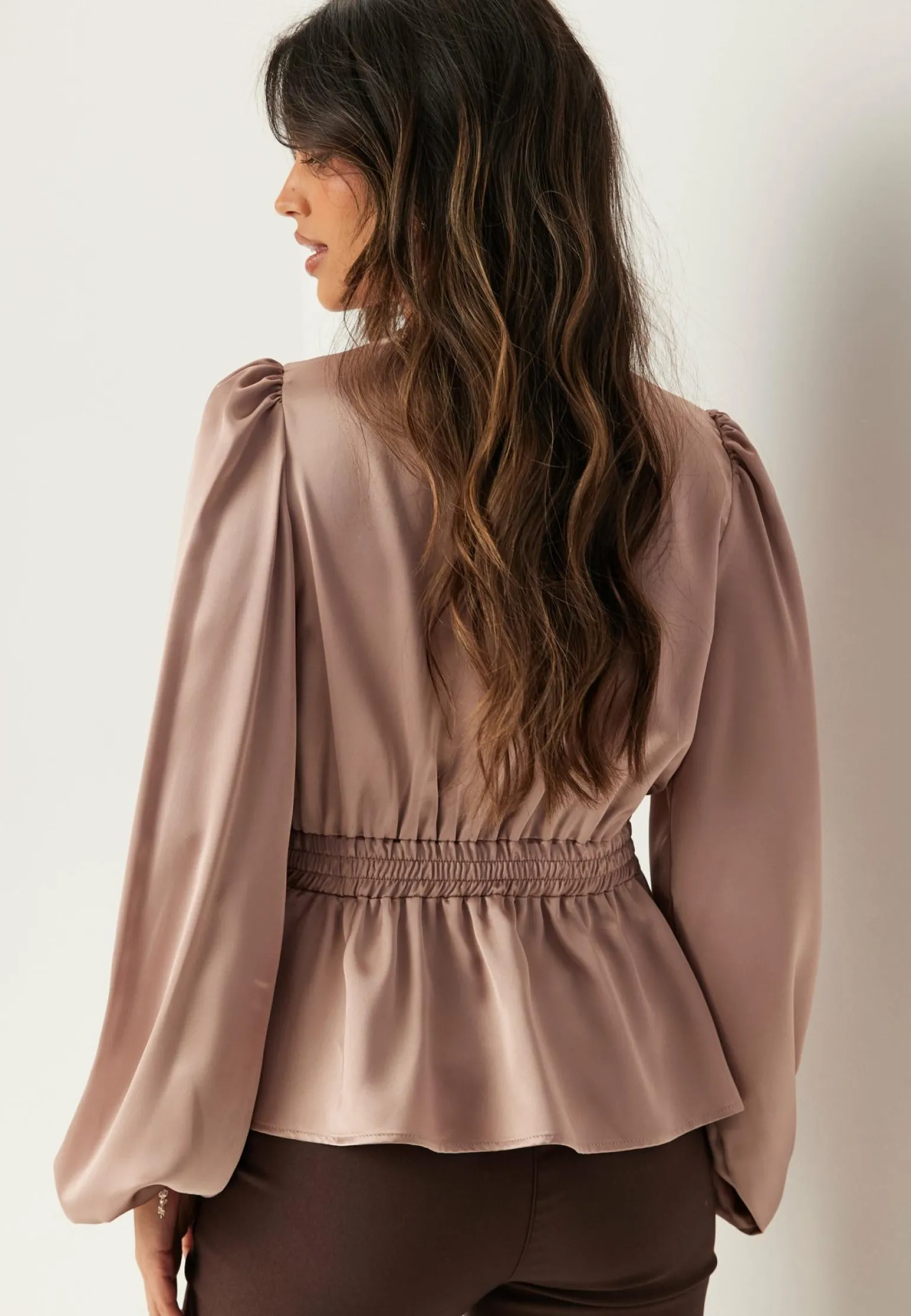 Satin V-neck Blouse