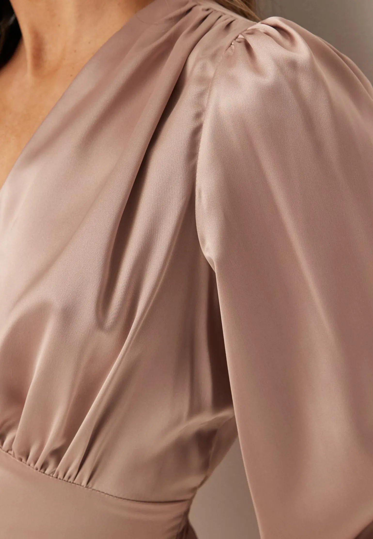 Satin V-neck Blouse