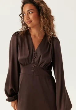 Satin V-neck Maxi Dress