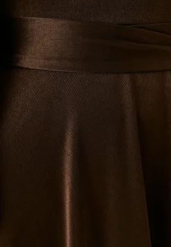 Satin Volume Sleeve Maxi Dress