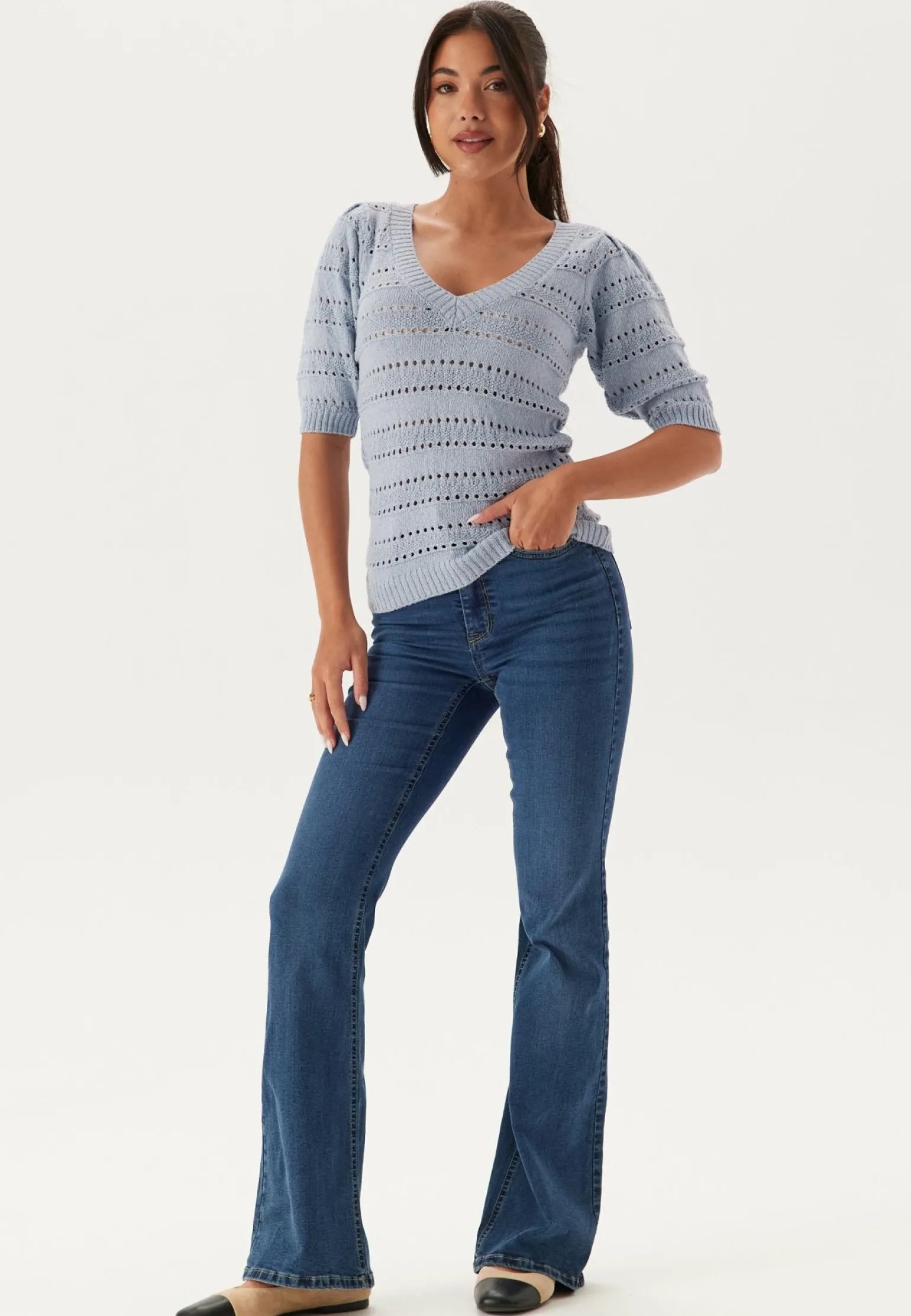Short Sleeve Knit Sweater