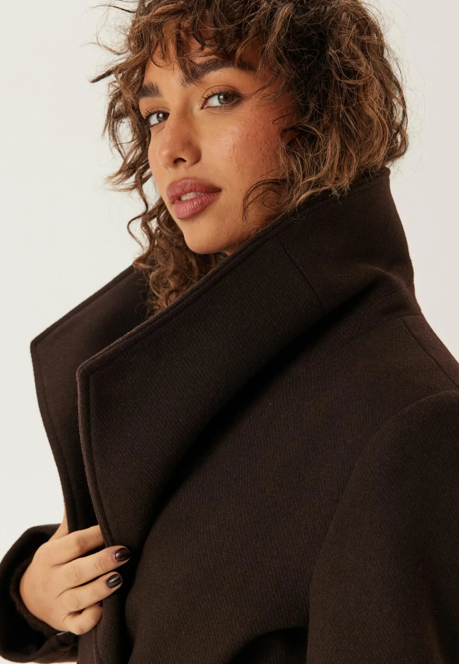 Short Wool Blend Coat