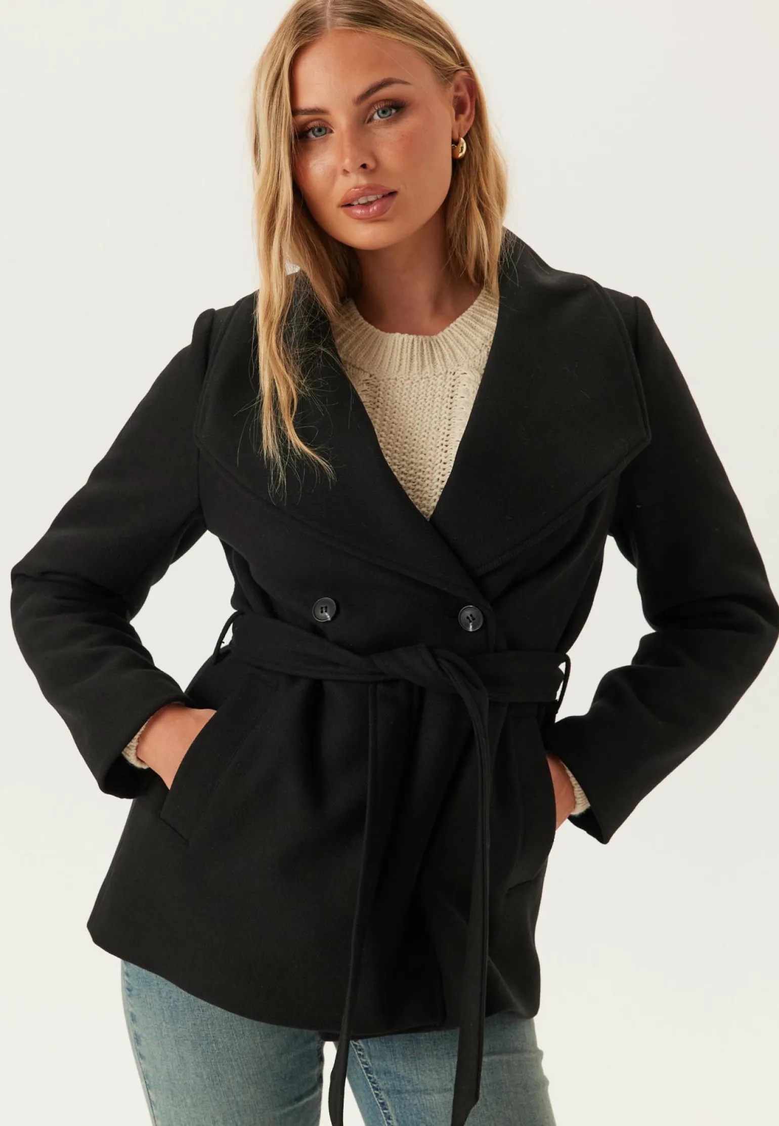 Short Wool Blend Coat