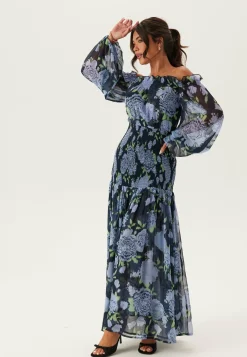 Smock Off Shoulder Maxi Dress