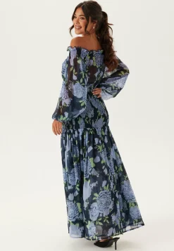 Smock Off Shoulder Maxi Dress