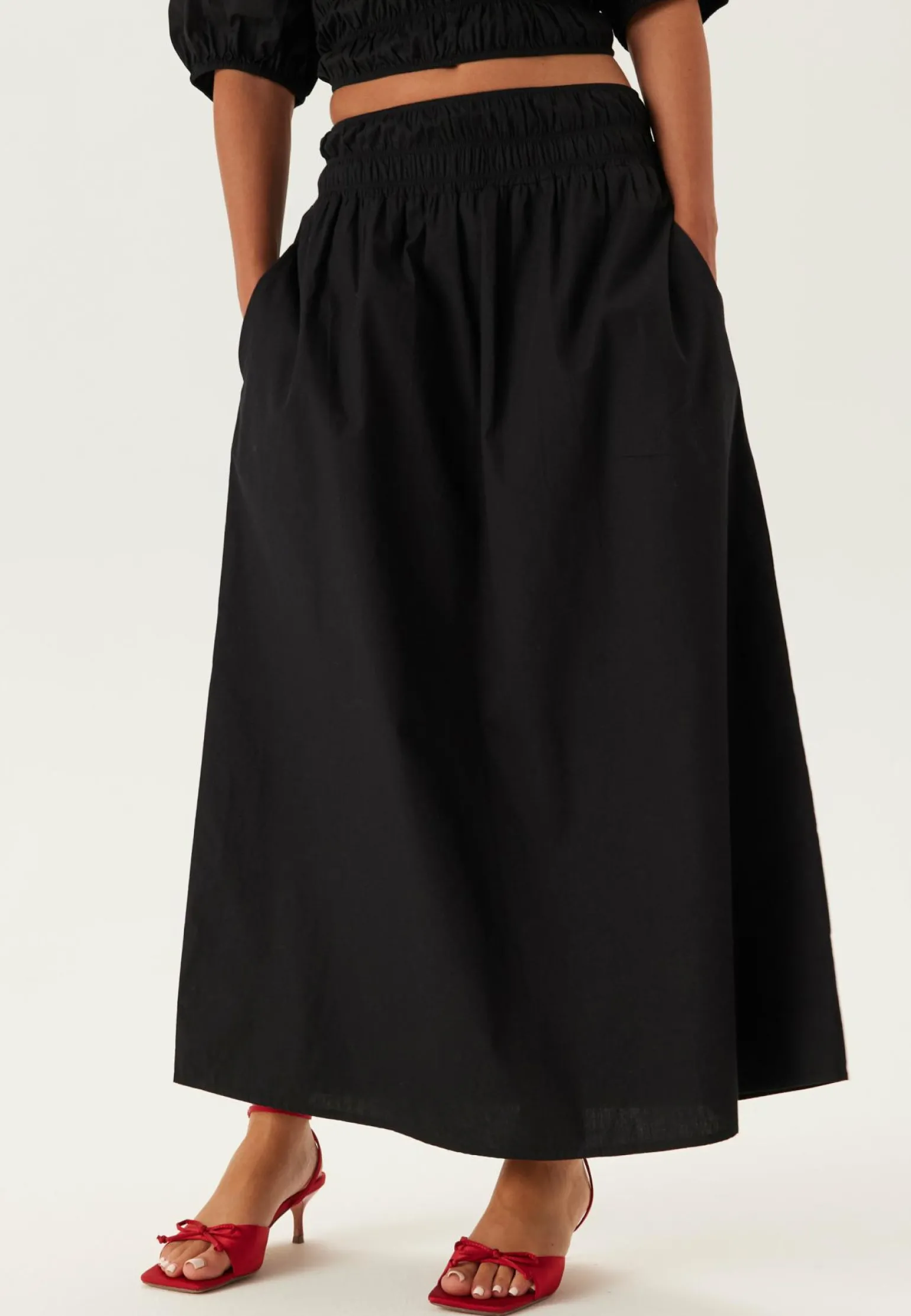 Smock Waist Maxi Skirt