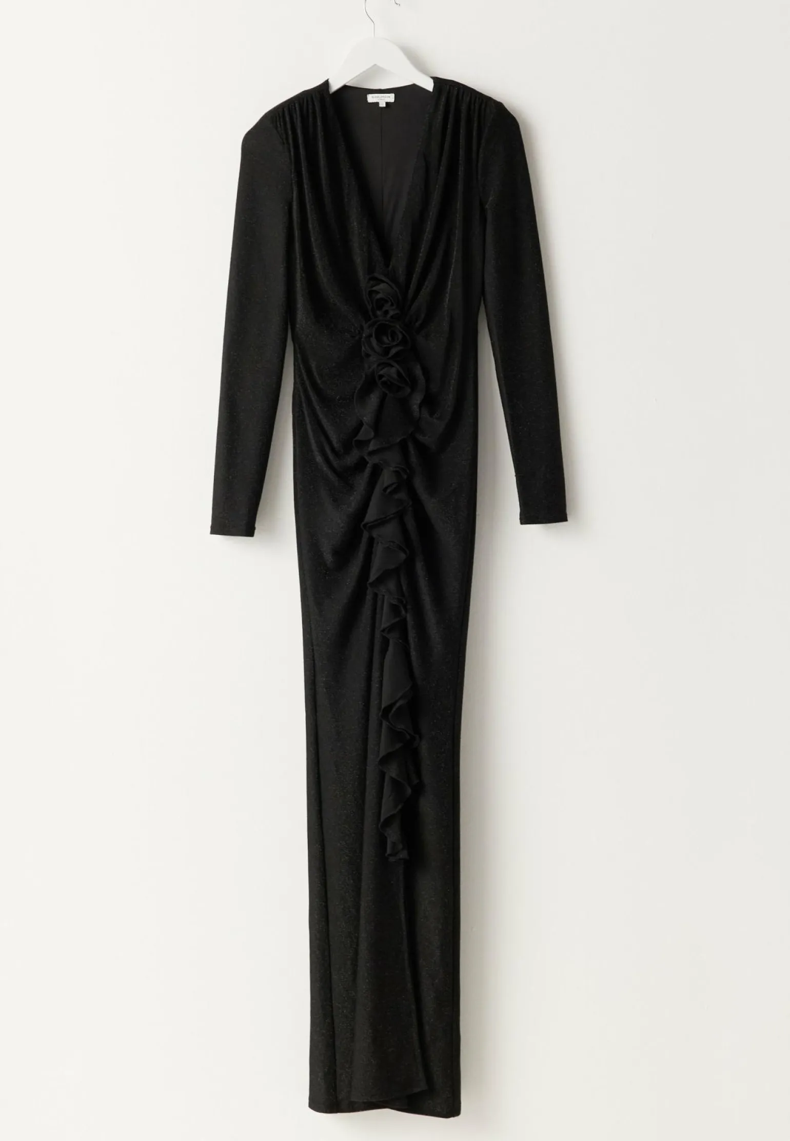 Sparkling Low V-neck Slit Gown