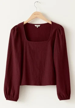 Square Neck Balloon Sleeve Top