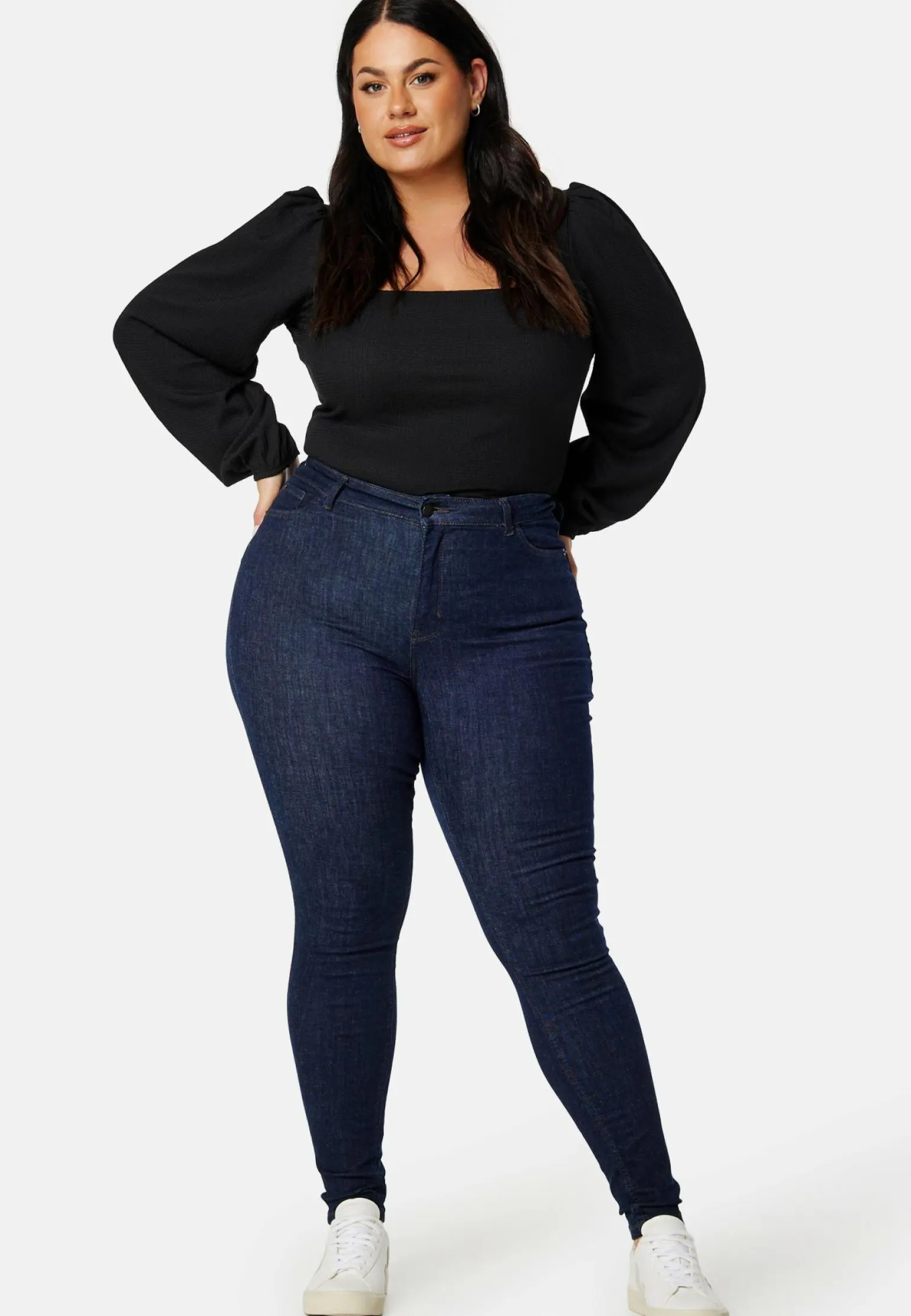 Square Neck Balloon Sleeve Top