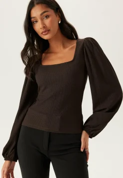 Square Neck Balloon Sleeve Top