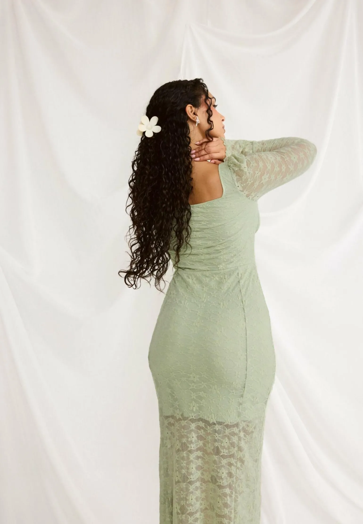 Square Neck Lace Dress