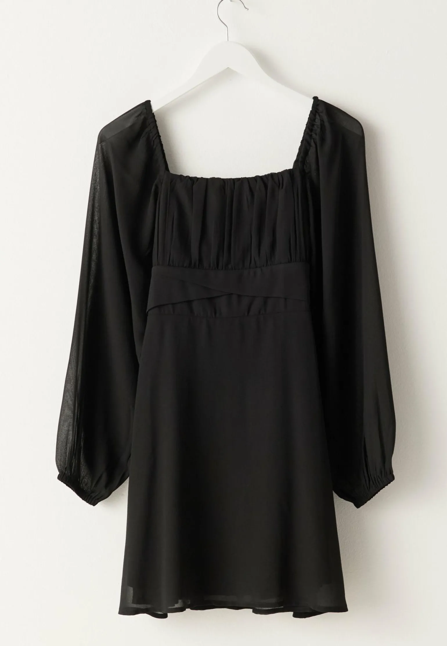 Square Neck L/S Georgette Dress