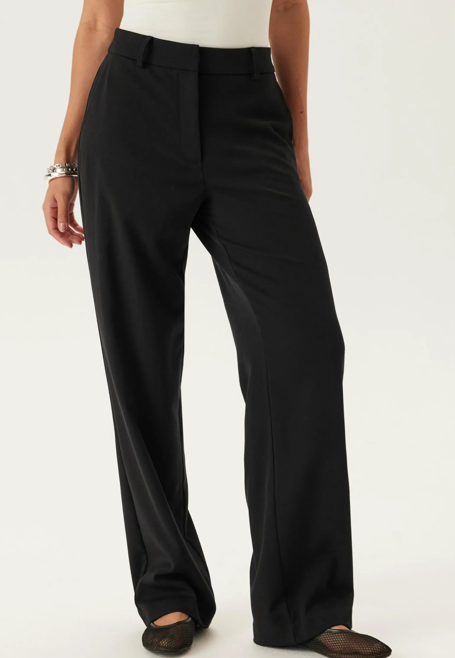 Straight High Waist Suit Trousers