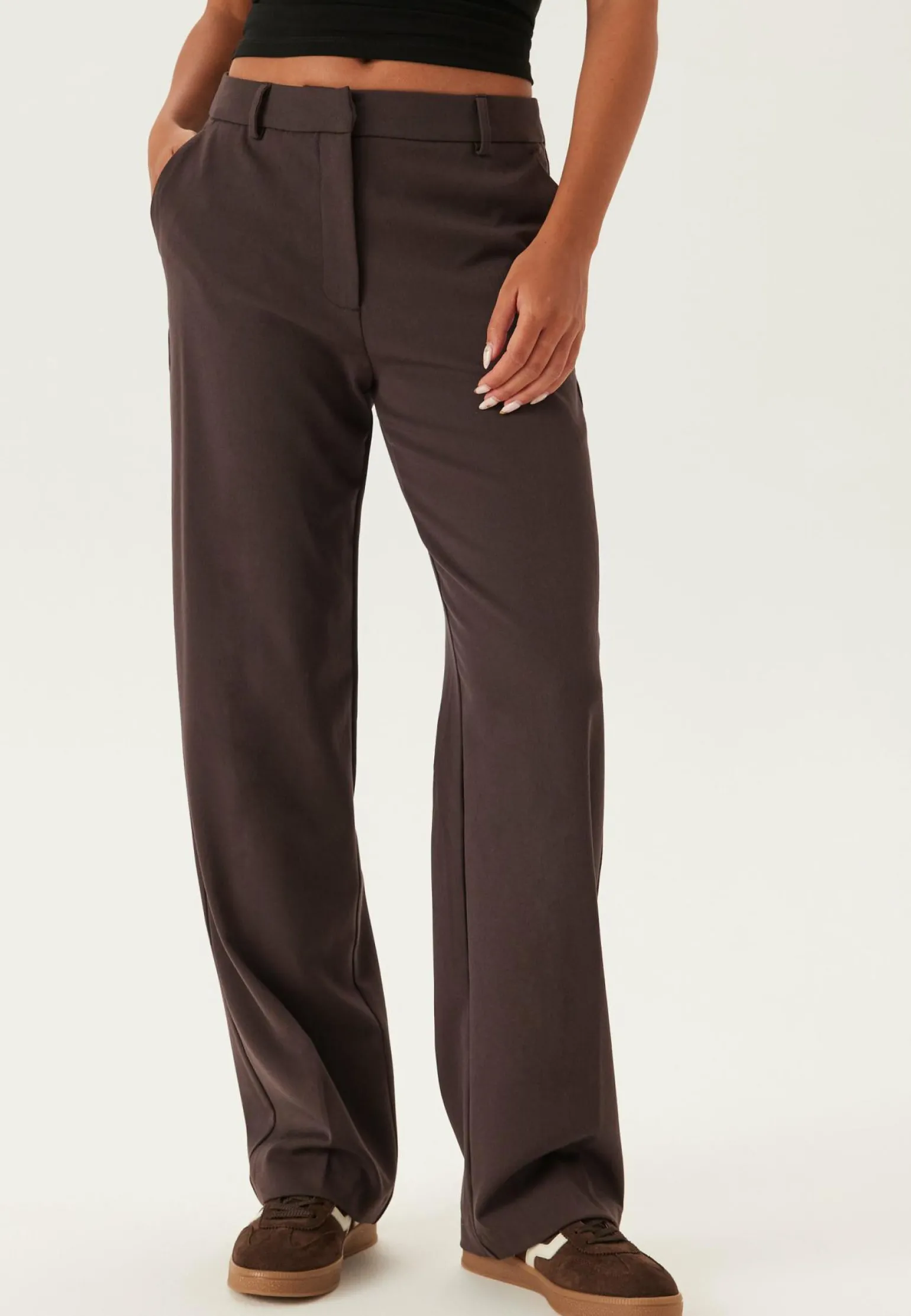 Straight High Waist Suit Trousers