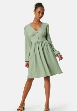 Structure Button Short Dress