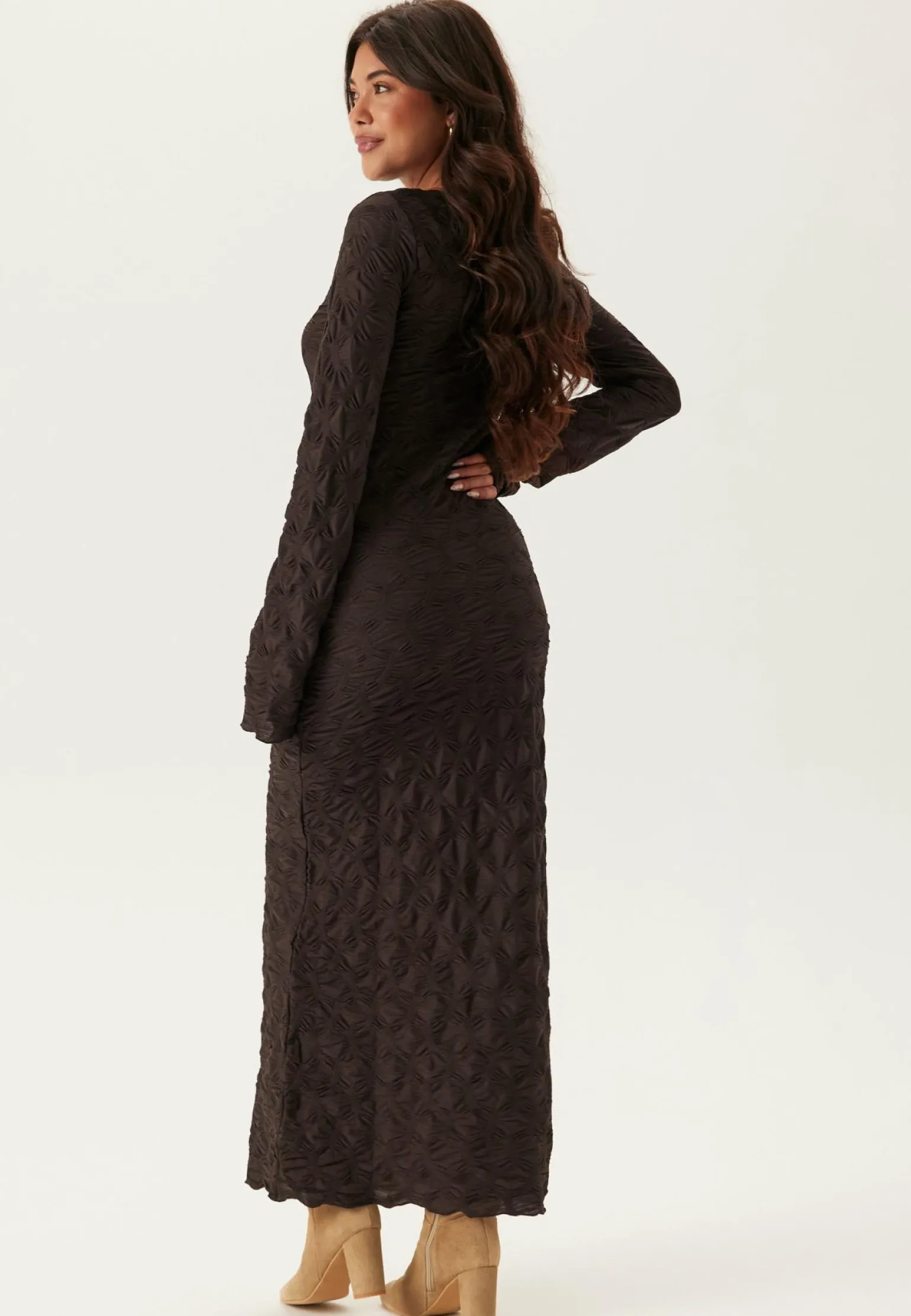 Structure Long Sleeve Midi Dress