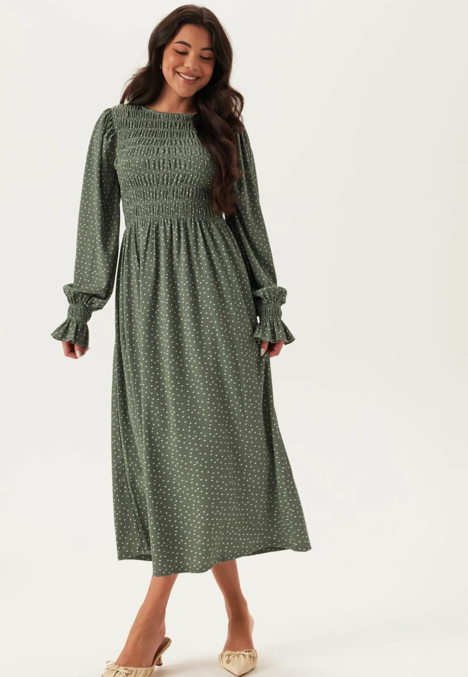 Structure Long Sleeve Midi Dress