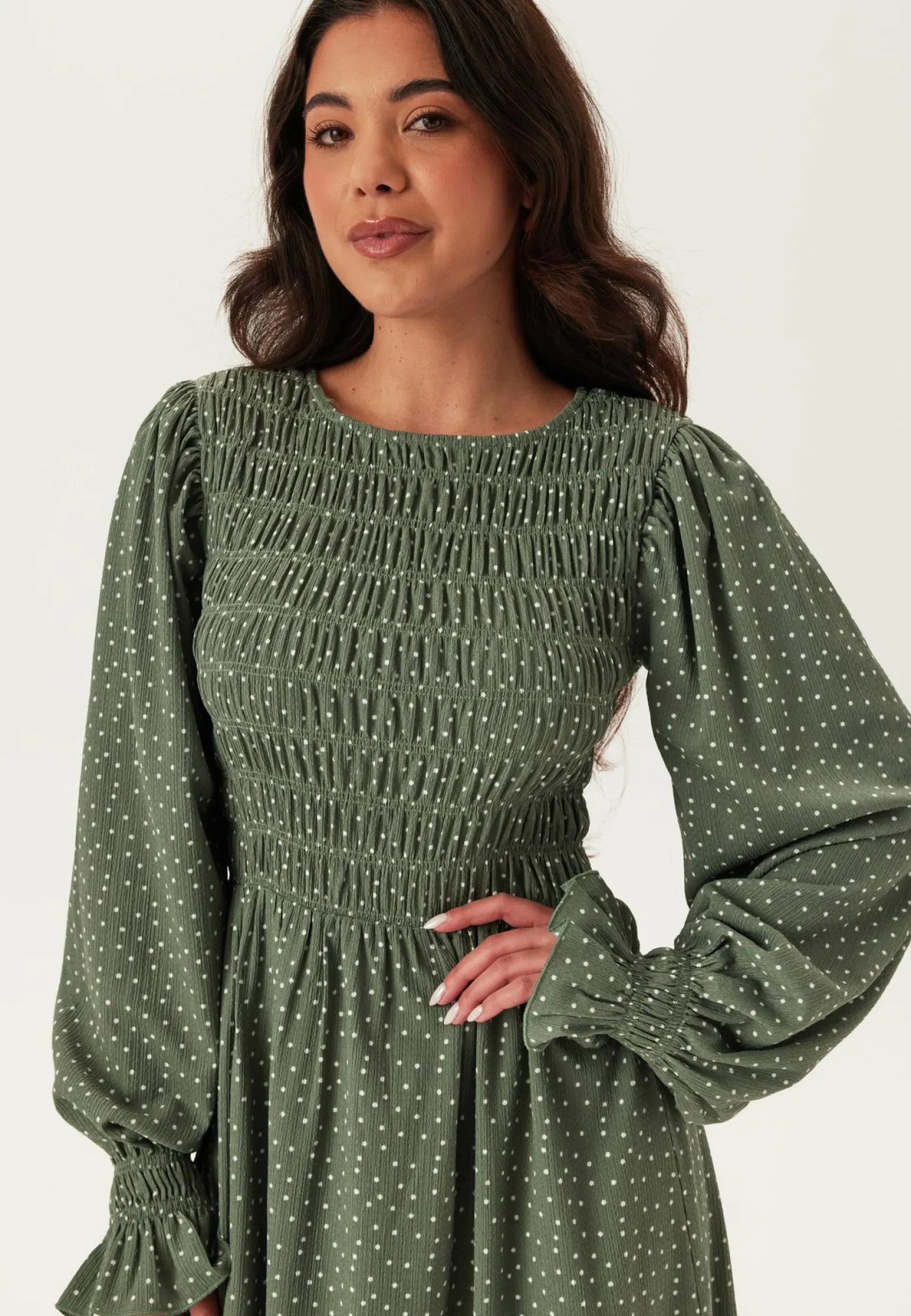 Structure Long Sleeve Midi Dress