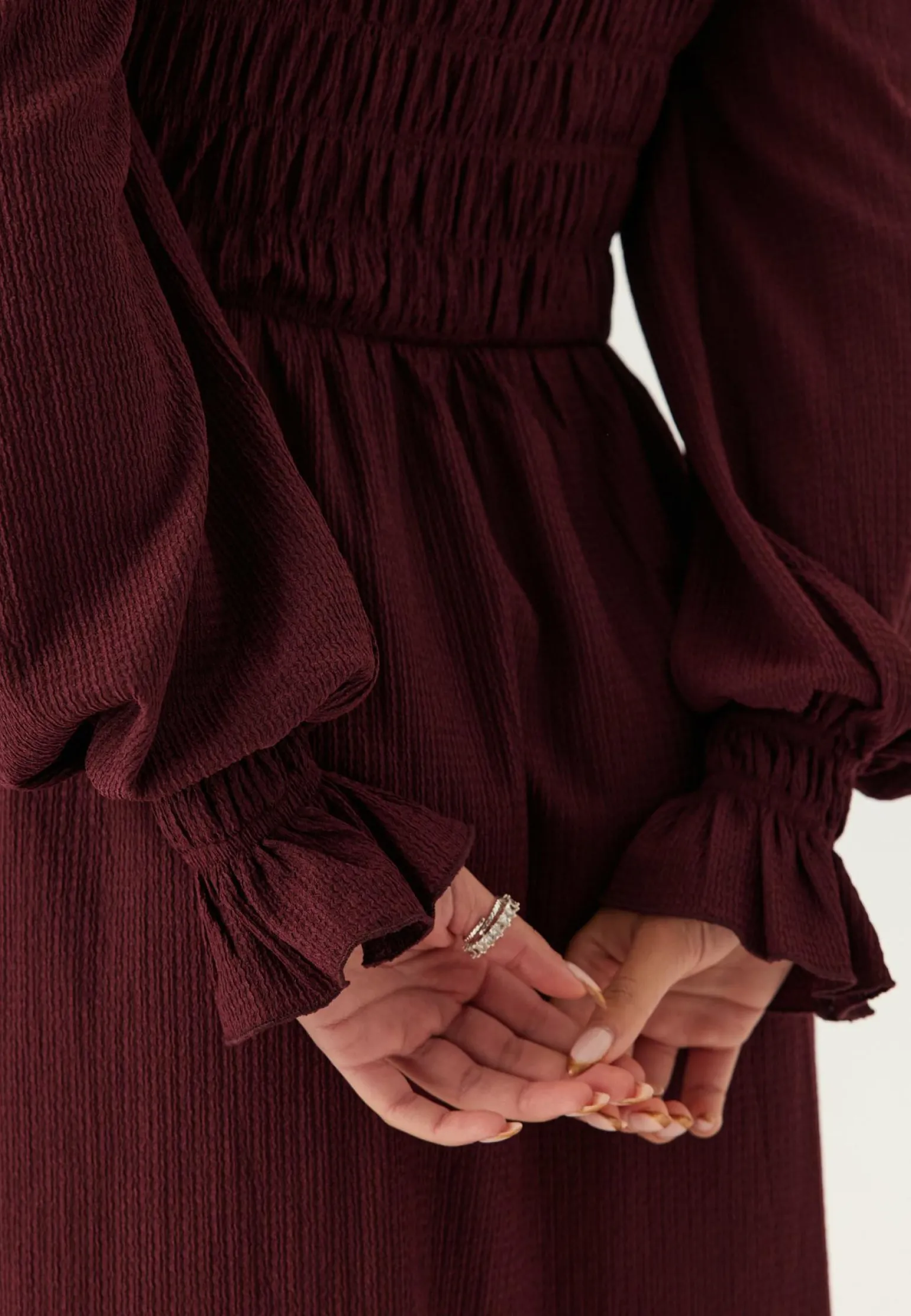 Structure Long Sleeve Midi Dress