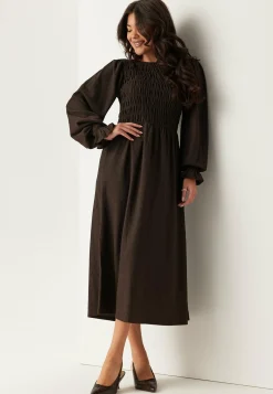 Structure Long Sleeve Midi Dress